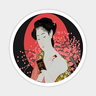 Cherry Blossom  Japanese Women Magnet